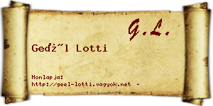 Geél Lotti névjegykártya